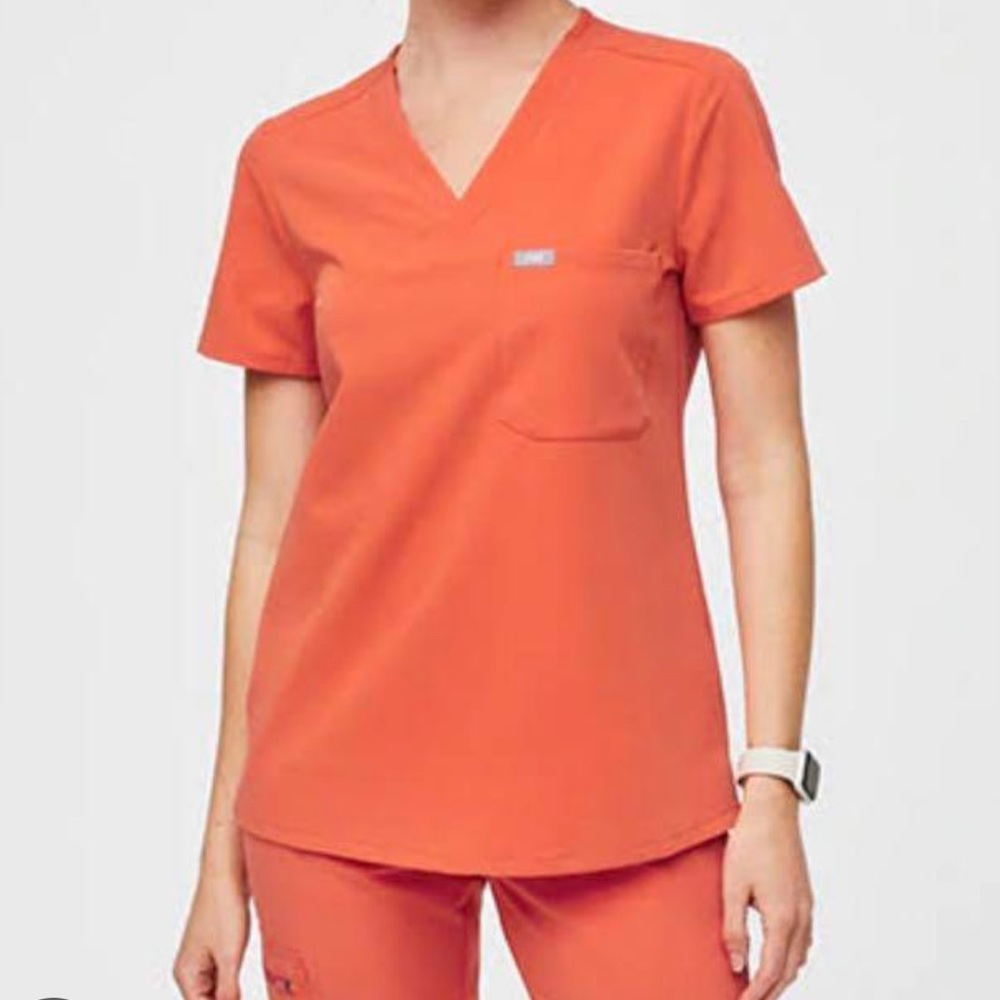 NWT Figs Sunset Orange Scrub Set